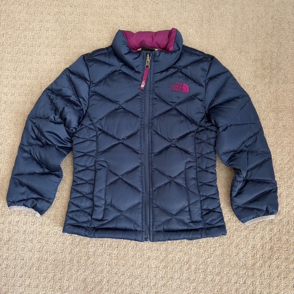 The North‎ Face Retro 550 Fill Down Puffer Jacket Girls XS 6 Blue GorpCore Warm